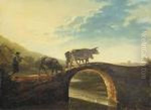 A Drover Crossing A Bridge by Aelbert Cuyp