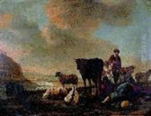 Bauernidylle. by Aelbert Cuyp