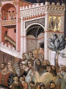 Entry of Christ into Jerusalem (detail-2) c. 1320