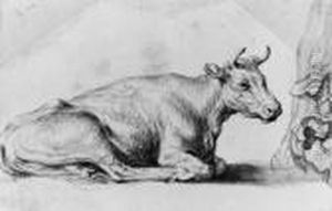 A Cow Resting By A Tree by Aelbert Cuyp