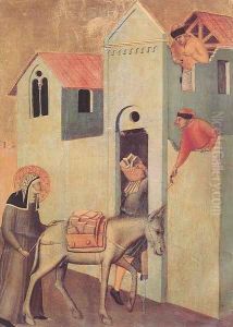 Beata Umilta Transport Bricks to the Monastery by Pietro Lorenzetti