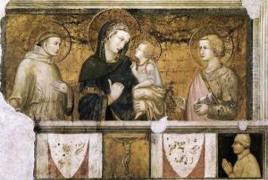Madonna with St Francis and St John the Evangelist c. 1320 by Pietro Lorenzetti