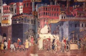 Effects Of Good Government On The City Life (detail) by Ambrogio Lorenzetti