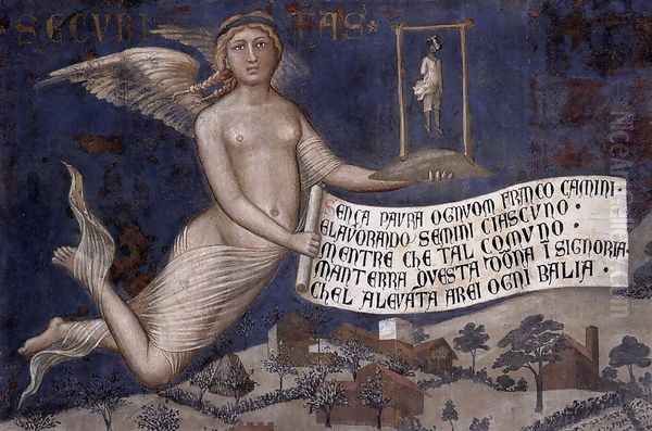 The Effects of Good Government in the Countryside (detail-4) 1338-40 by Ambrogio Lorenzetti