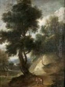 Voyageurs Dans Un Paysage by Jaques D'Arthois