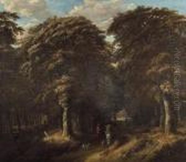 Paysage De Foret Et Promeneurs - view 1