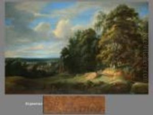 Laubwald Mit Ausblick Auf Eine by Jaques D'Arthois