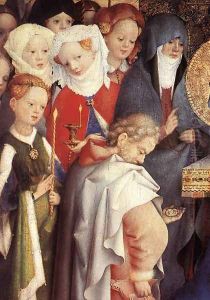 Presentation of Christ in the Temple (detail 1) 1447 by Stefan Lochner