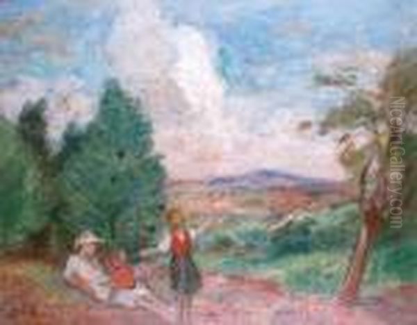 Mere Et Enfants Dans Un Paysage - view 1