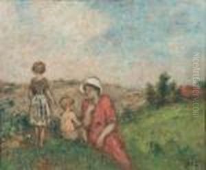 Mere Et Enfants A La Campagne