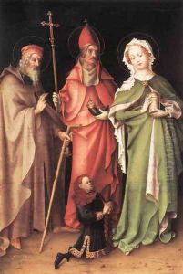 Saints Catherine, Hubert and Quirinus with a Donor c. 1435