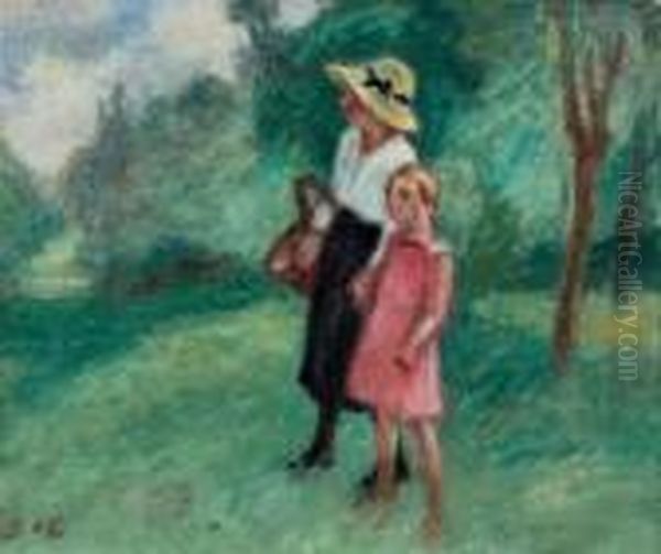 Mere Et Enfant Dans Un Verger - view 1