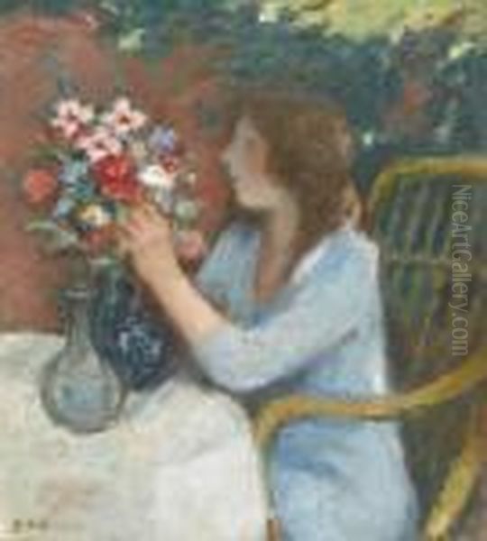 Madchen Mit Blumenstrauss. - view 1