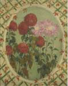 Chrysanthemes Dans Un Ovale