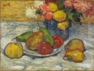 Ol Auf Leinwand 47 X 61,5 Cm,
Gerahmt. Oben Links Rot Monogrammiert Gde . Ruckseitig Auf Dem
Keilrahmen Ein Halb Abgerissenes Etikett, Darauf Mit Tusche Bezeichnet:
"no. 290 ... Et Fruits 1900". - Stellenweise Mit Leichtem Craquele, Die
Rander Mit by Georges dEspagnat