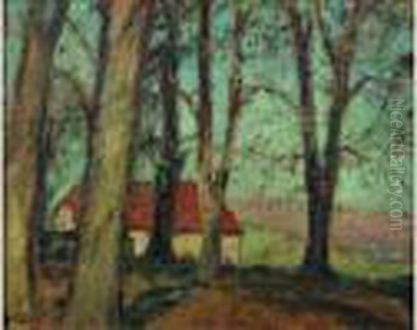 Chaumiere A Travers Les Arbres - view 1