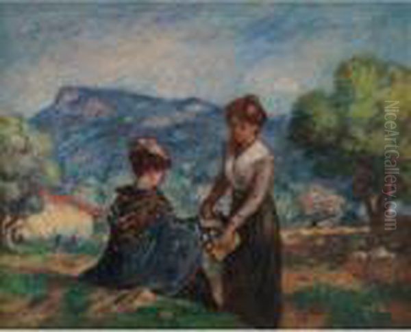 Femmes Cueillant Des Fleurs - view 1