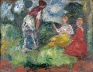 Drei Damen Im Park. by Georges dEspagnat