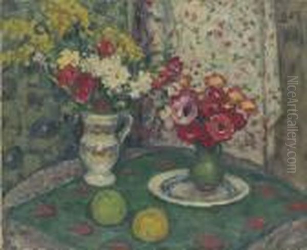 Nature Morte Avec Deux Vases De Fleurs - view 1