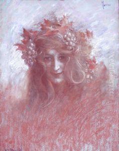 Portrait Of Marguerite Moreno by Lucien Levy-Dhurmer