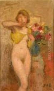 Nude With Flowers by Georges dEspagnat