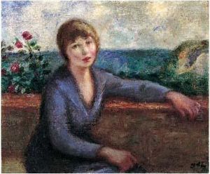 Madame D'espagnat Devant La Mer