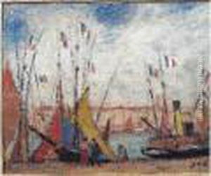 Bateaux Pavoises Au Port
