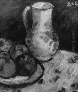 Nature Morte Au Pichet Huile Sur Toilesignee Des Intiales En Haut A Droite