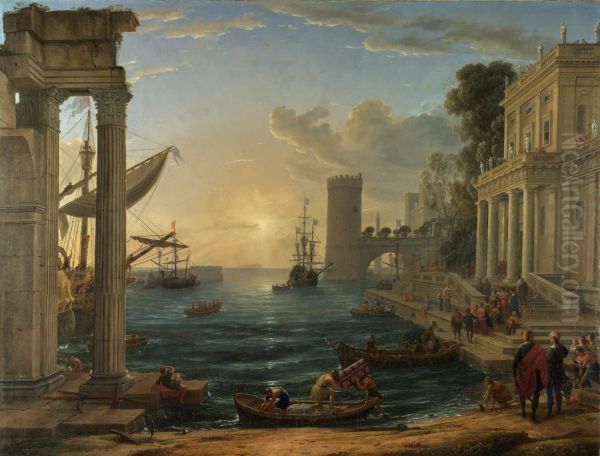 Seaport with the Embarkation of the Queen of Sheba, 1648 - view 1