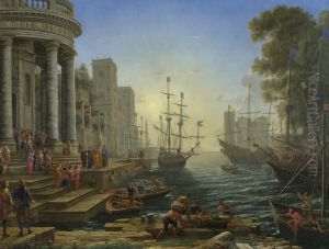 Port Scene with the Embarkation of St Ursula 1641