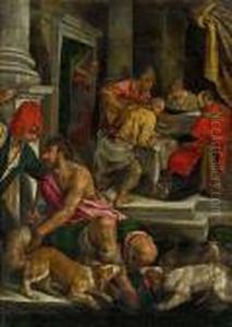 Lazarus Und Der Reiche Prasser by Jacopo Bassano (Jacopo da Ponte)