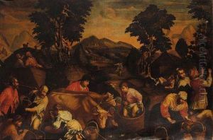 Scena Contadina by Jacopo Bassano (Jacopo da Ponte)