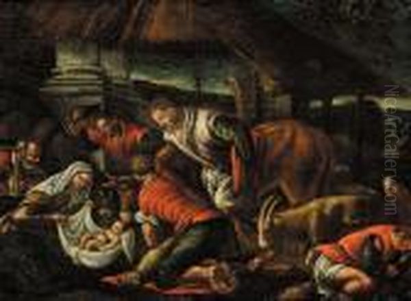Nativita' E Paesaggio Con Figure Ed Armenti - view 1
