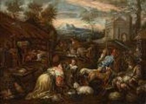 Paisagem Com Figuras E Animais by Jacopo Bassano (Jacopo da Ponte)