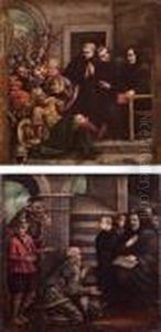 Due Storie Di San Benedetto E Re Totila by Jacopo Bassano (Jacopo da Ponte)