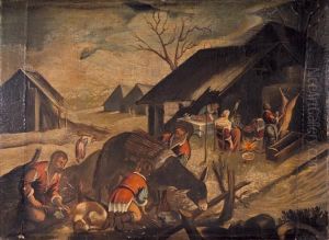 Scena Di Vita Contadina by Jacopo Bassano (Jacopo da Ponte)