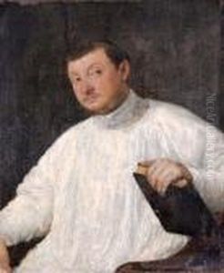 Ritratto Di Chierico A Mezzo Busto Con Un Breviario