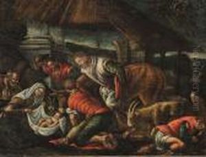 Adorazione Dei Pastori Episodio Biblico by Jacopo Bassano (Jacopo da Ponte)