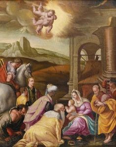 The Adoration Of The Magi by Jacopo Bassano (Jacopo da Ponte)