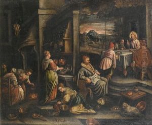 The Supper At Emmaus by Jacopo Bassano (Jacopo da Ponte)