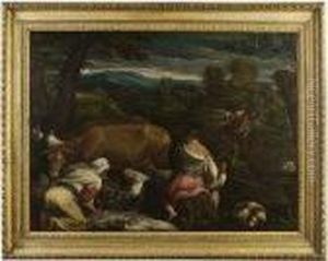 An Allegory Of Spring: Peasants Sowing, Feeding Lambs And Ploughing With Cattle