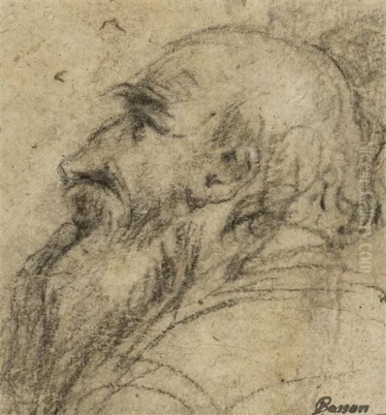 Study Of A Bearded Man In Profile To The Left - view 1