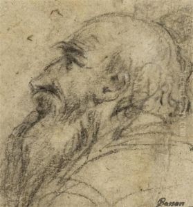 Study Of A Bearded Man In Profile To The Left
