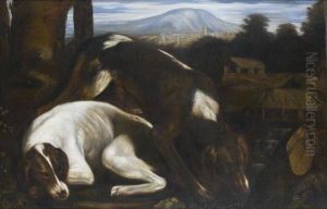 Couple De Chiens by Jacopo Bassano (Jacopo da Ponte)