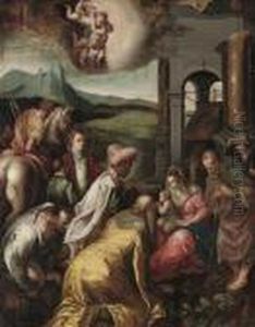 The Adoration Of The Magi by Jacopo Bassano (Jacopo da Ponte)