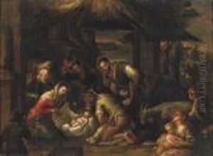 The Adoration Of The Shepherds by Jacopo Bassano (Jacopo da Ponte)