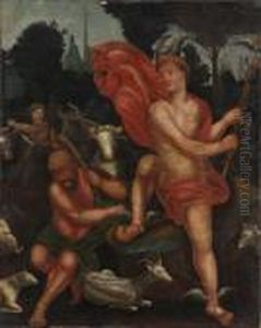 Landskap Med Mercurius by Jacopo Bassano (Jacopo da Ponte)