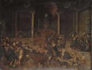 Christ Driving The Money-changers From The Temple by Jacopo Bassano (Jacopo da Ponte)