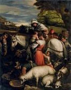 Scena Di Vita Agreste by Jacopo Bassano (Jacopo da Ponte)