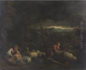 Property From A Private Collection, New York
 

 
 
 

 
 Landscape With Herdsmen And Their Flock by Jacopo Bassano (Jacopo da Ponte)